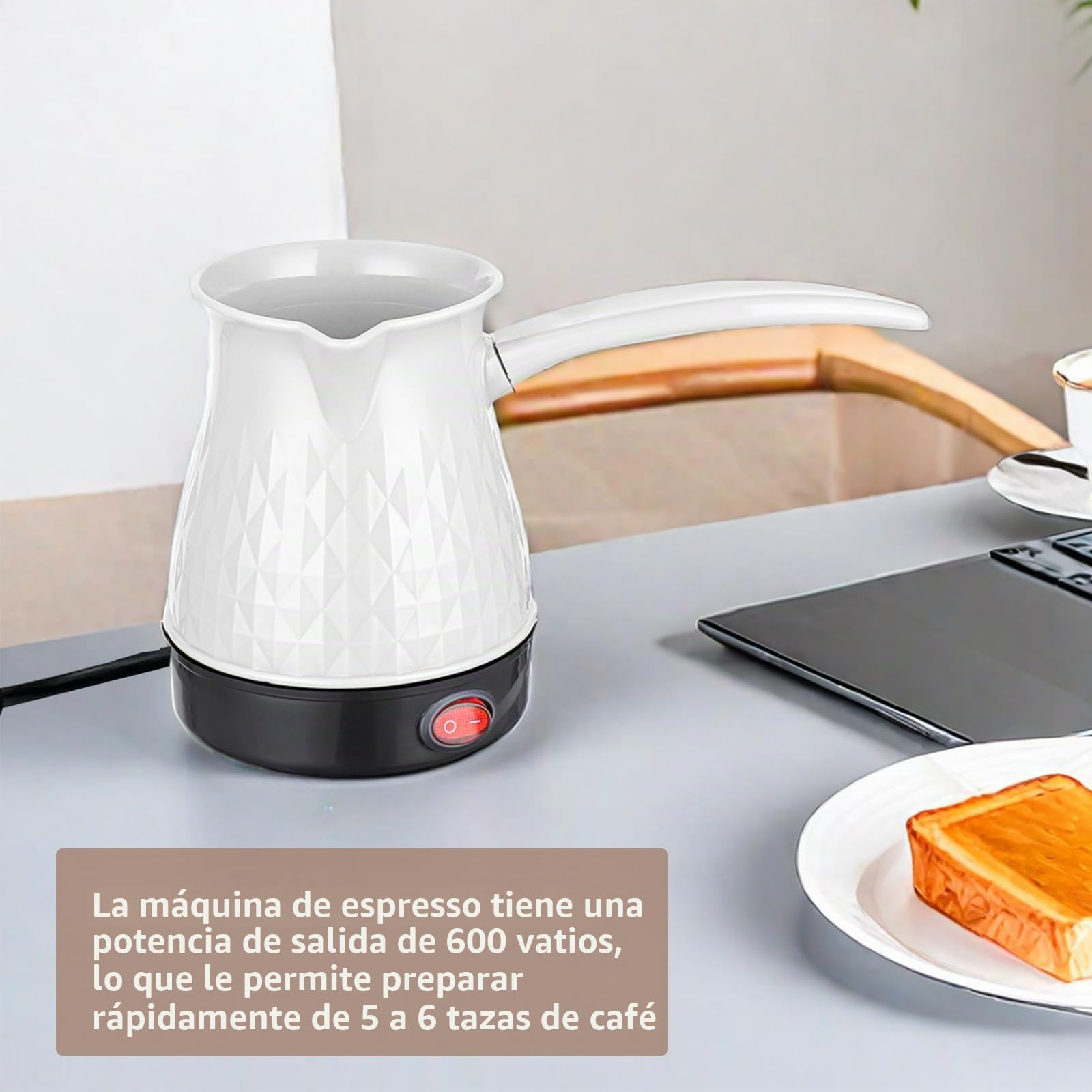 Byzesty Cafetera Turca Eléctrica para Café, Moka y Té - Para Hogar, Oficina y Viajes