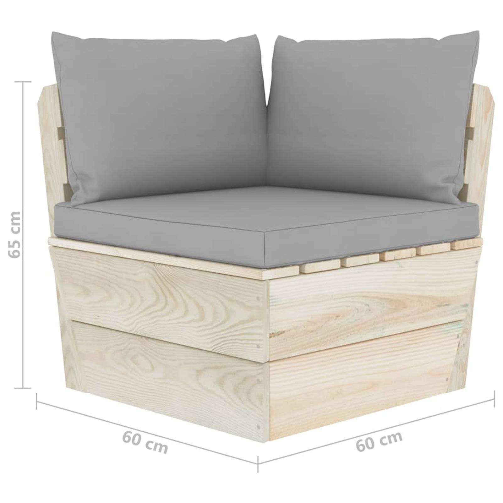 Sofá de palets de jardín 2 plazas con Cojines Madera de Abeto palets terraza Exterior Sofa terraza Exterior Muebles de jardín de Palet Sofa de Jardin 3063385