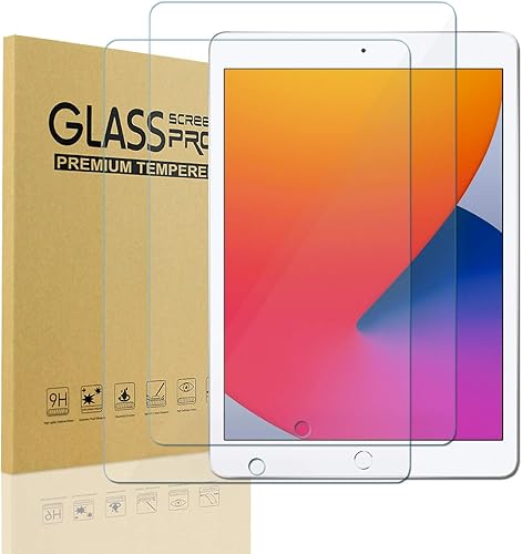 KIQ Paquete de 2 protectores de pantalla de vidrio templado para iPad de 9.7 pulgadas, 6ª generación 2018, 5ª generación 2017, iPad Air 1, iPad Air