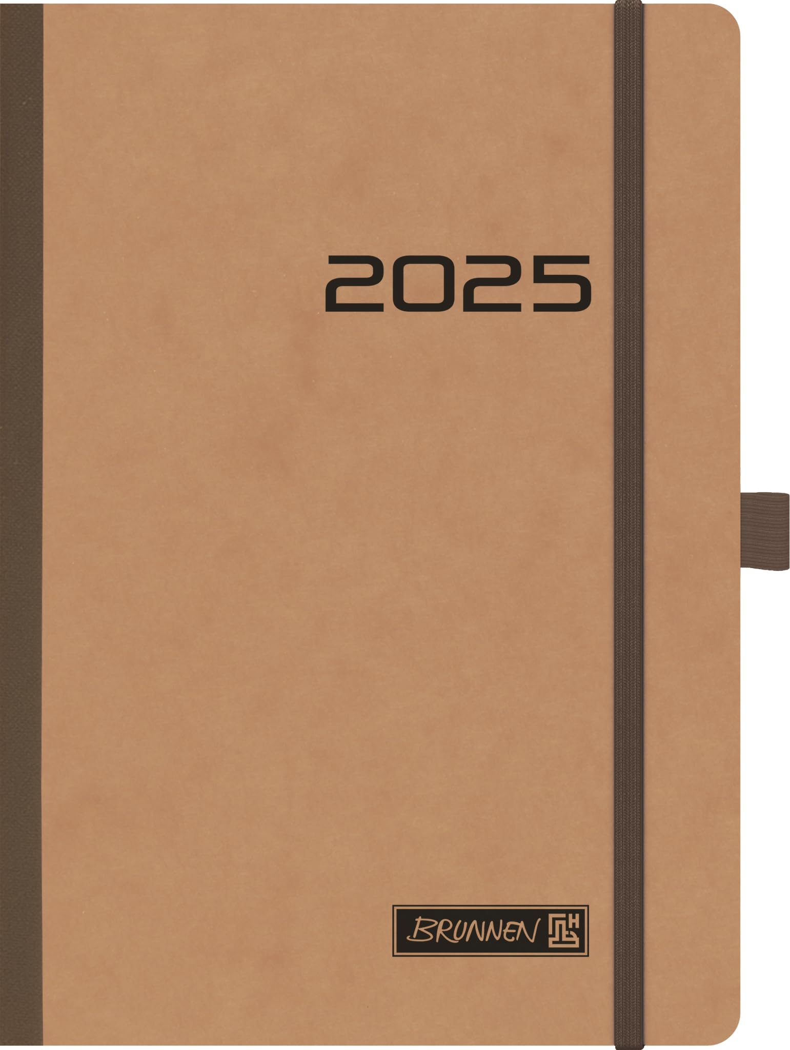 BRUNNEN Book Calendar Model 796 2025 | A5, Cardboard, Brown