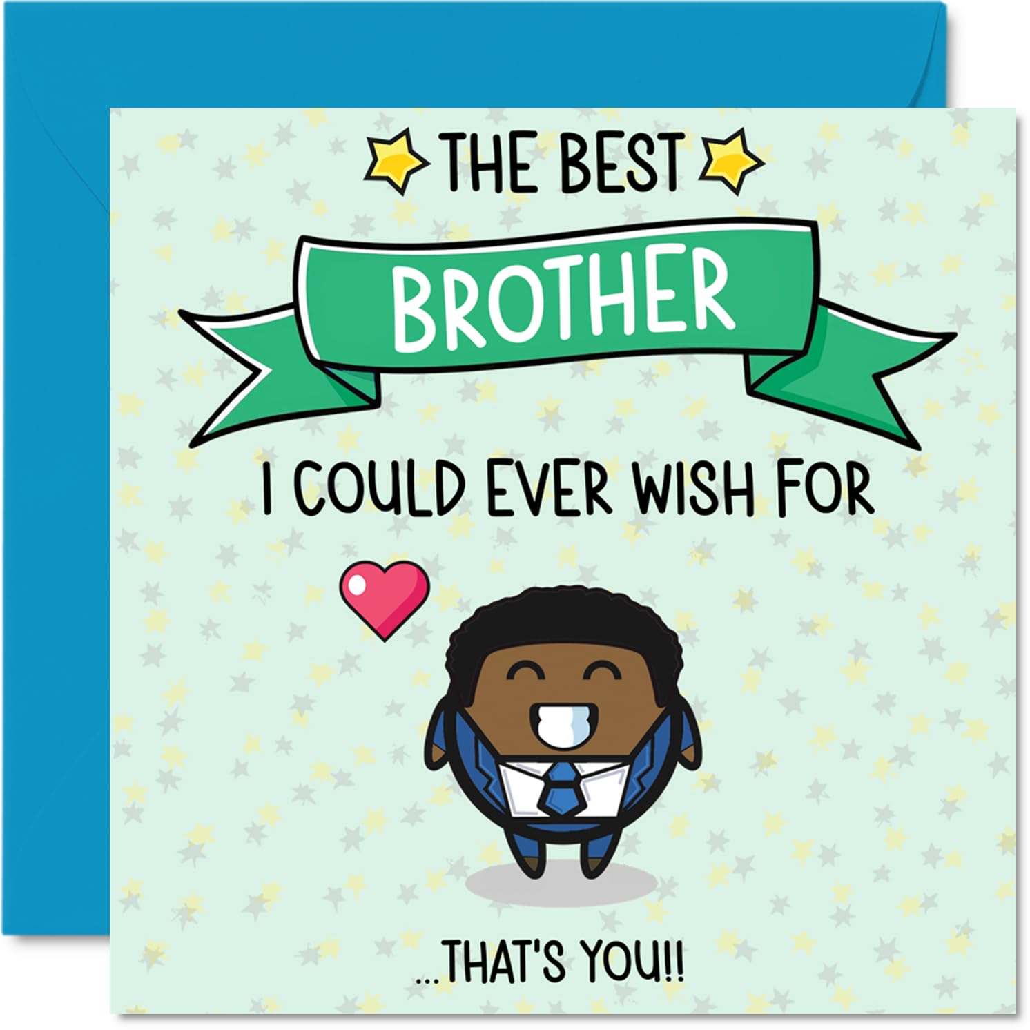 Brother Birthday Card - Best I Could Ever Wish For - Happy Birthday Card for Brother from Sister Sibling, 145mm Cute Bday Greeting Cards