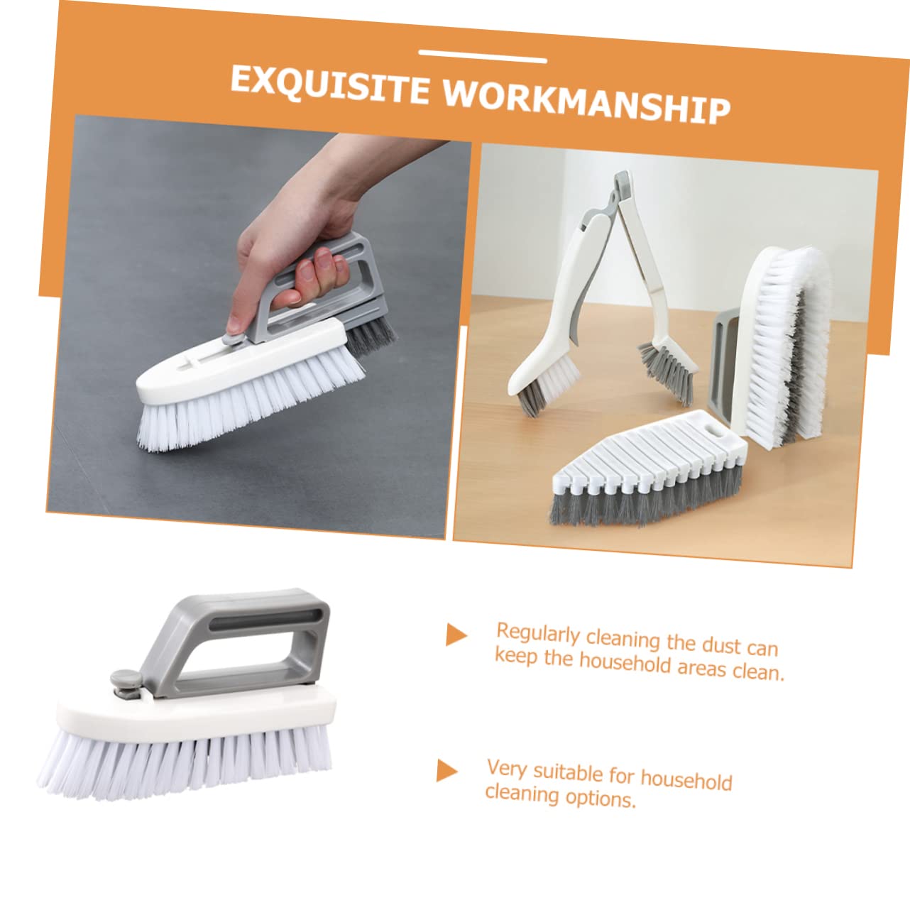 MAGICLULU Juego de 2 Herramientas de Limpieza Esenciales: Cepillo para Fregar para Cocina Suelo Ventana Cepillo Limpiador de Costuras Hogar.