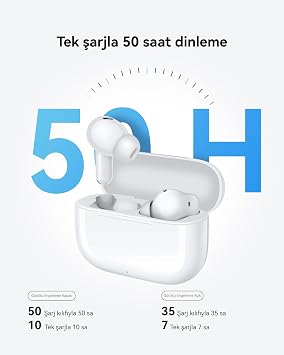 HUAWEI FreeBuds SE 4 ANC, Kablosuz Kulaklık, 50 Saat Uzun Pil Ömrü, Yolculuk ve Ofis İçin Çok Modlu Aktif Gürültü Engelleme, 4,3 g Ultra Hafif Kulaklık, Bluetooth 5.4, Net Görüşmeler, IP54, Beyaz