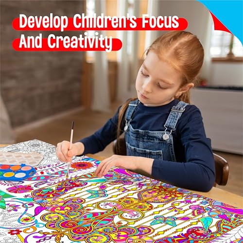 Image of Giant Coloring Poster, Large Plant Coloring Activity Paper 75 inch x 31 inch Jumbo Size Versatile Paper DIY Painting Drawing Banner /Tablecloth for School Group Family Art Craft Activities Decoration