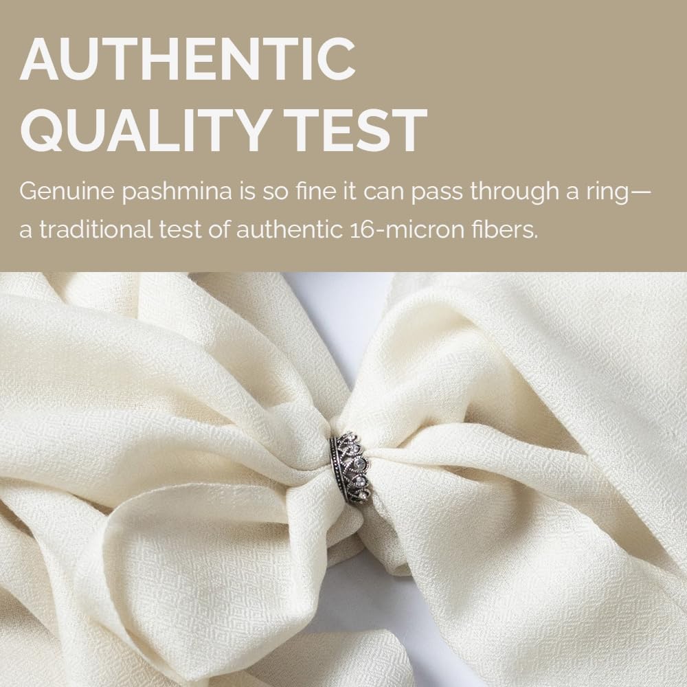 NPIA Certified 100% Cashmere Pashmina Shawl Wrap for Women from Nepal- Lightweight Soft Scarf for Evening Dresses Weddings - Image 3