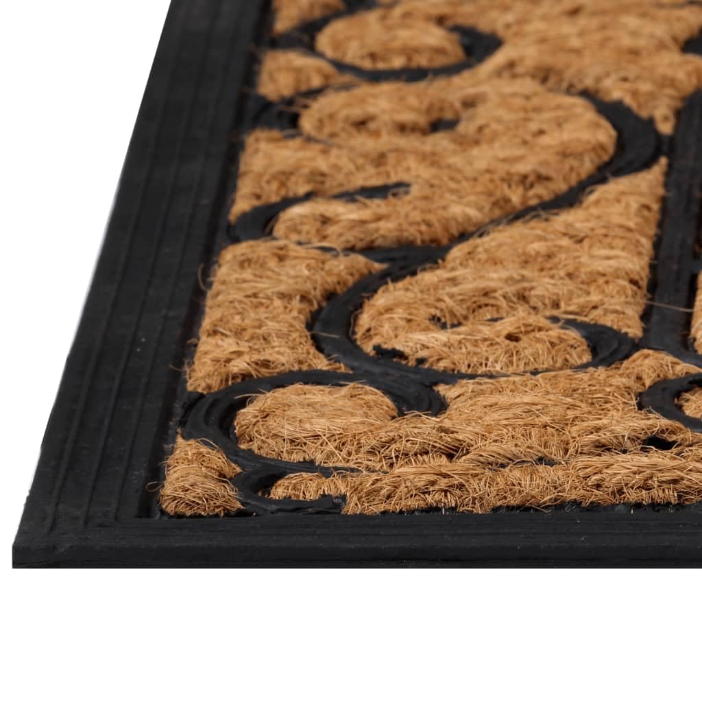 Paillasson rectangulaire - 45 x 75 cm - En caoutchouc et fibre de coco - Antidérapant - Pour entrée et porte d'entrée - Durable - Résistant aux intempéries - Absorbant - Également pour