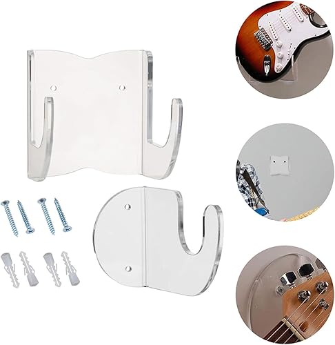 Miniatura 8 de DOITOOL Percha de pared de guitarra acrílica transparente - Estante de montaje en pared para guitarra horizontal