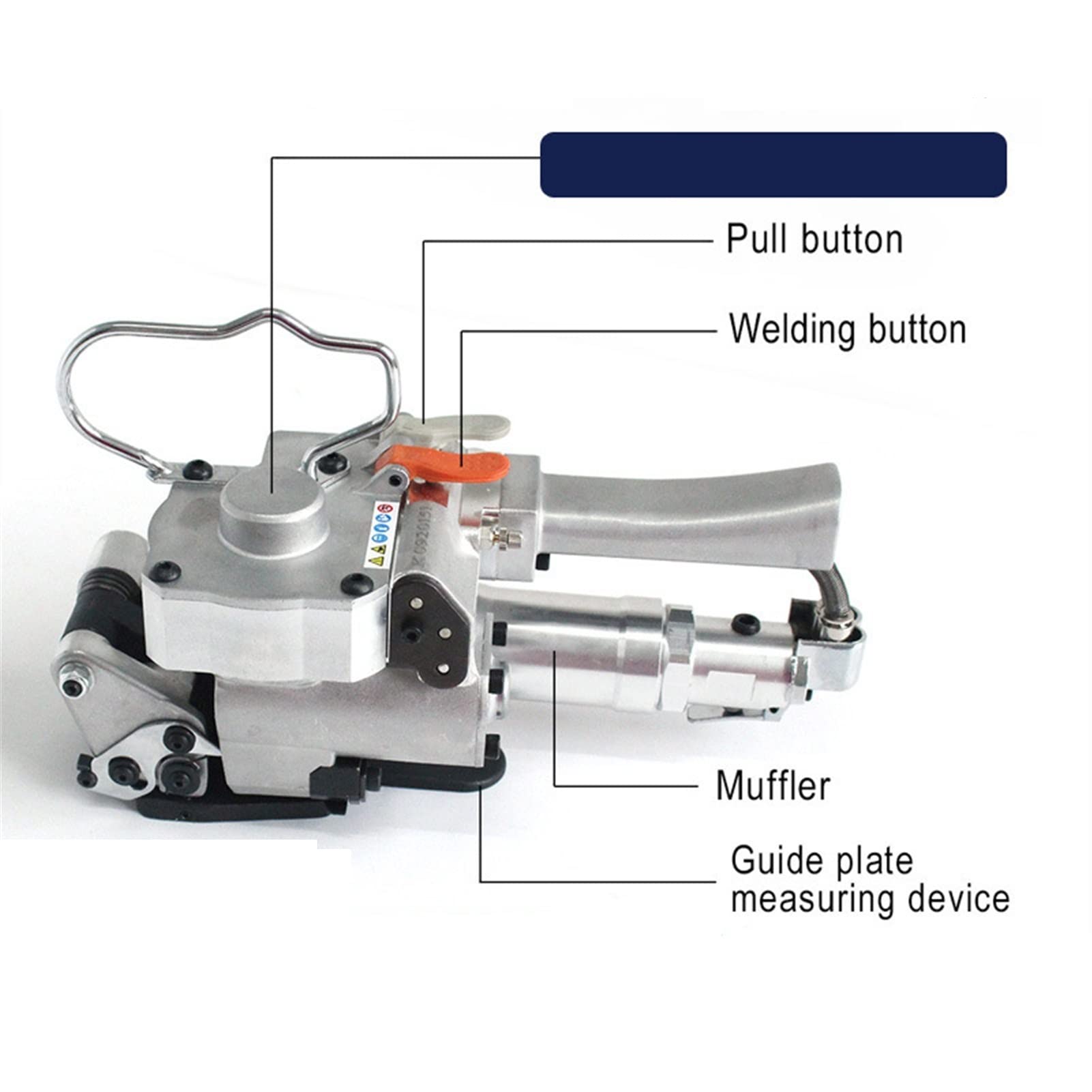 Reggiatrice pneumatica Portatile in Acciaio e plastica Reggiatrice Tensione 3500N A19/25 Attrezzatura per reggiatura pneumatica Strumenti per reggiatura (A25 (19-25 mm))