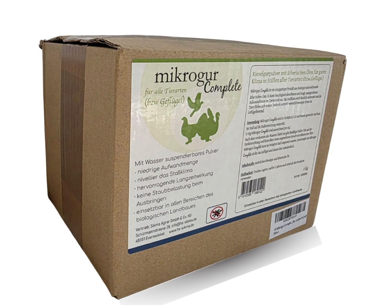 HS Mikrogur Complete - Stallklima-Optimierer mit Eukalyptusöl gegen Milben - Biozidfrei - Einfache Anwendung für Stallungen & Einsatz in Allen Bereichen der Bio. Landwirtschaft
