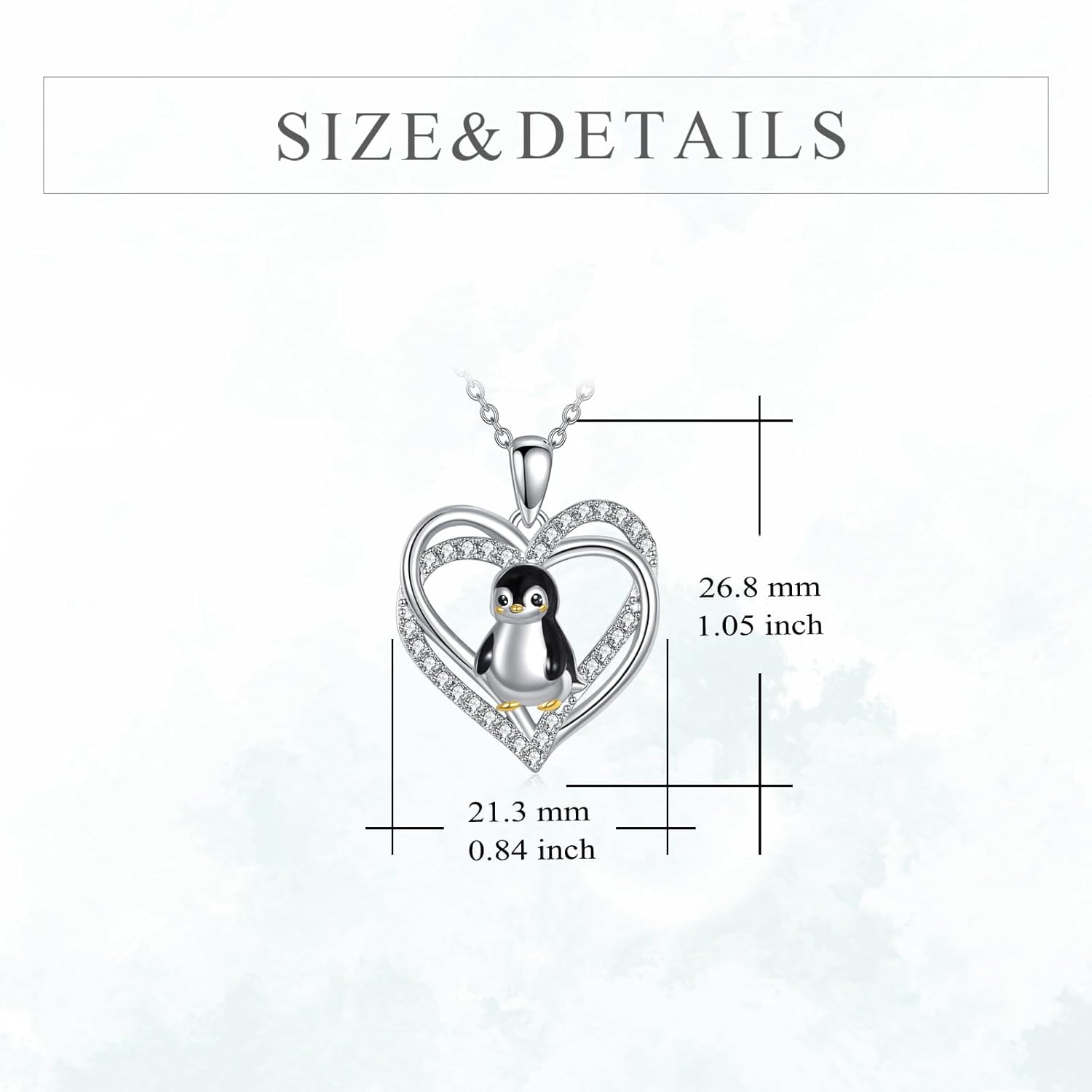 Penguin Necklace 925 Sterling Silver Penguin Pendant Cute Animal Jewelry Gifts for Women