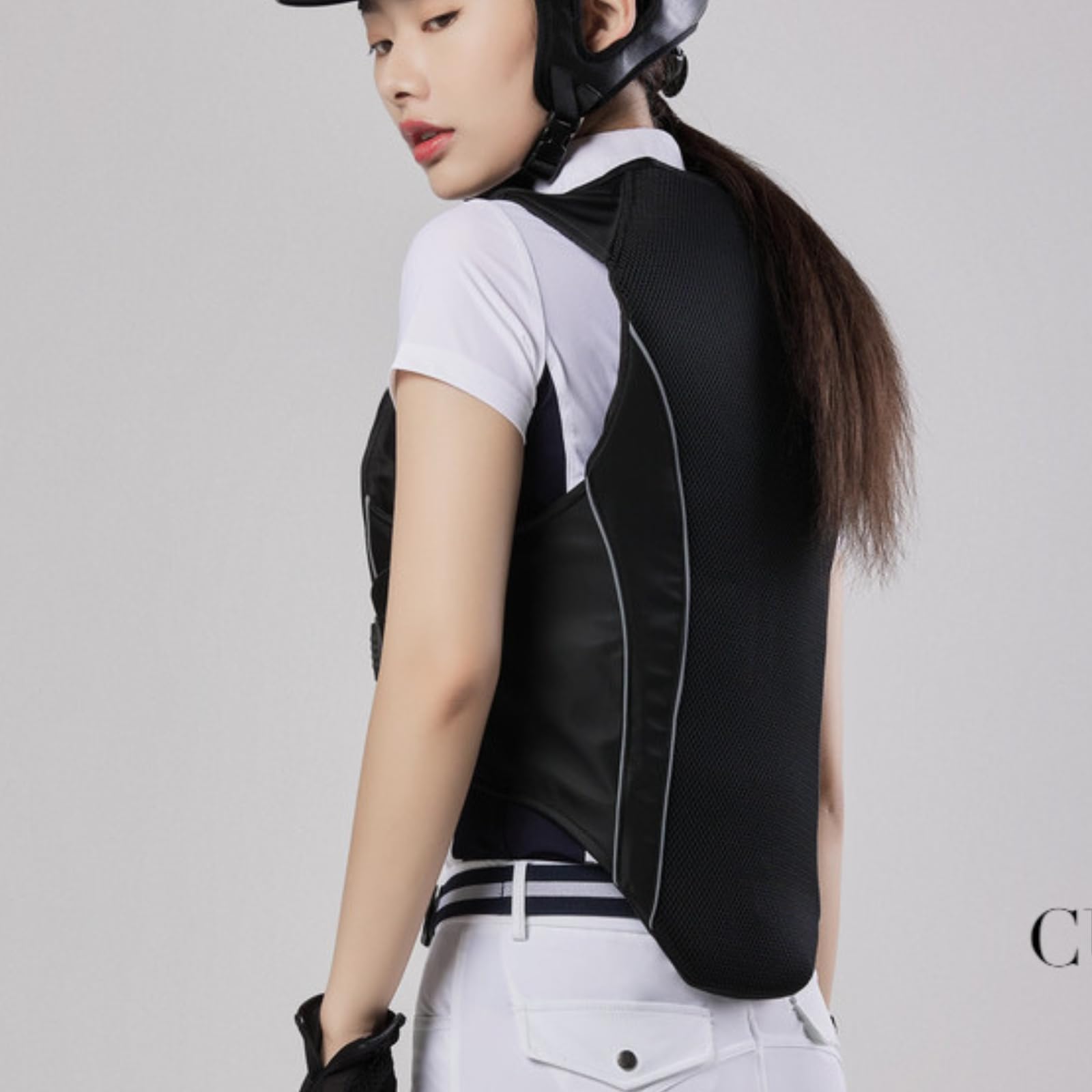 Giubbotto di protezione professionale da equitazione per donne e uomini, nero morbido gilet di sicurezza imbottito Equestrian, protezione del corpo