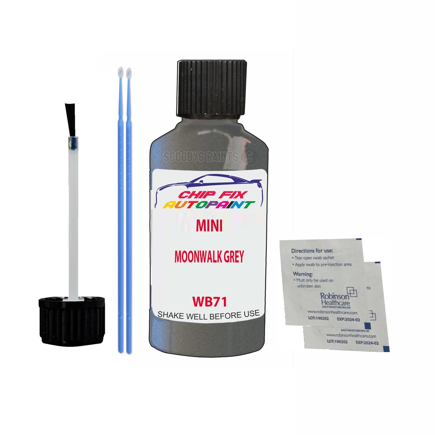 Scoobys Paints Back In The Mix Moonwalk Grey Touch Up Paint For Mini Cooper Countryman Wb71 2014-2022 30Ml Bottle Brush Scratch Stone Chip Repair Pen