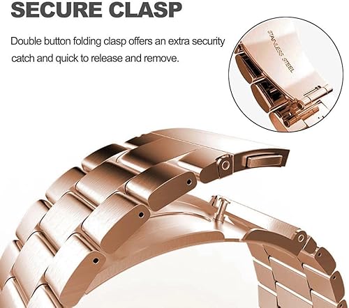 Vista 64 de Correas compatibles con Samsung Galaxy Watch de 1.81 pulgadas / Galaxy 3 de 1.772 pulgadas, correa de repuesto de metal de acero inoxidable para Azul