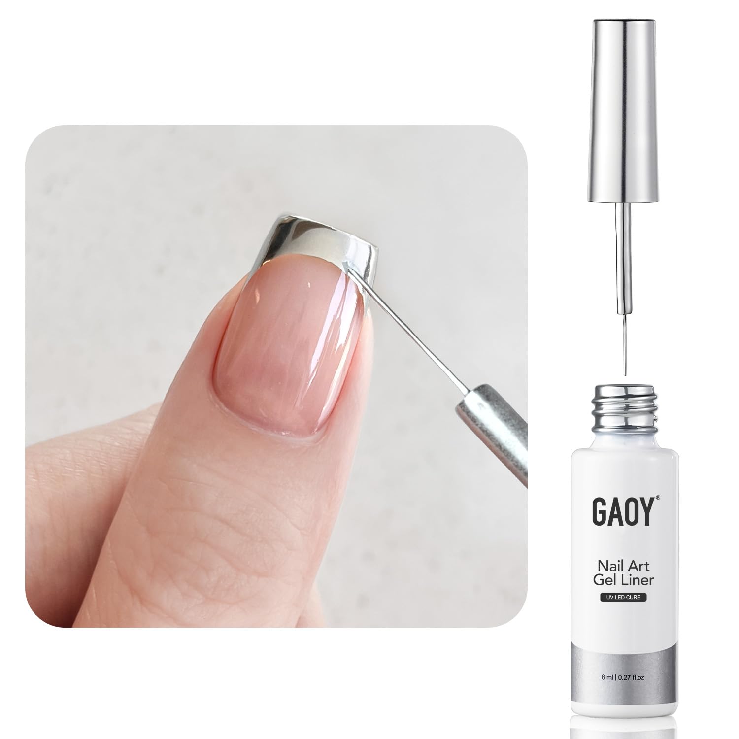 Metallic Nail Art Gel Liner Bronze Gold Mirror Chrome 3D Effect Gel Nail Polish 8ml main image 0