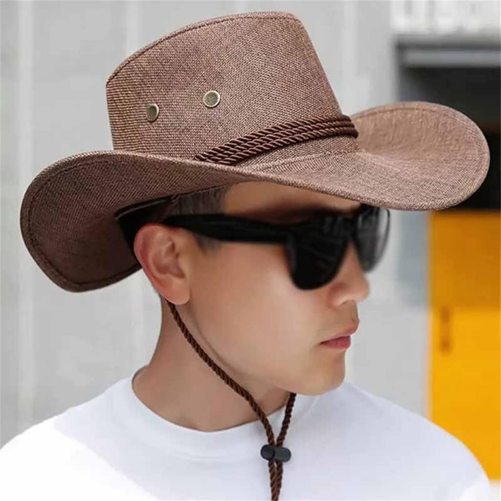 Men's Cowboy Outdoor Travel Sun Jazz Hat Big Brim Chic Outdoor Hat