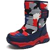 CERYTHRINA Girls Boys Snow Boots Kids Outdoor Winter Shoes Warm Fur Lined Hight-Cut for Outdoor Skiing Bootie