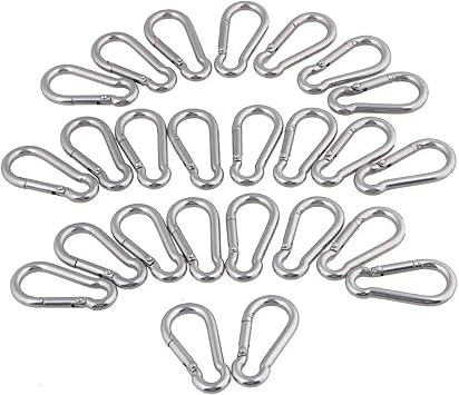 25pcs 10pcs 5pcs 304 Stainless Steel M4 M5 M6 Multifunctional Spring Snap Carabiner Quick Link Lock Ring Hook10Pcs M5