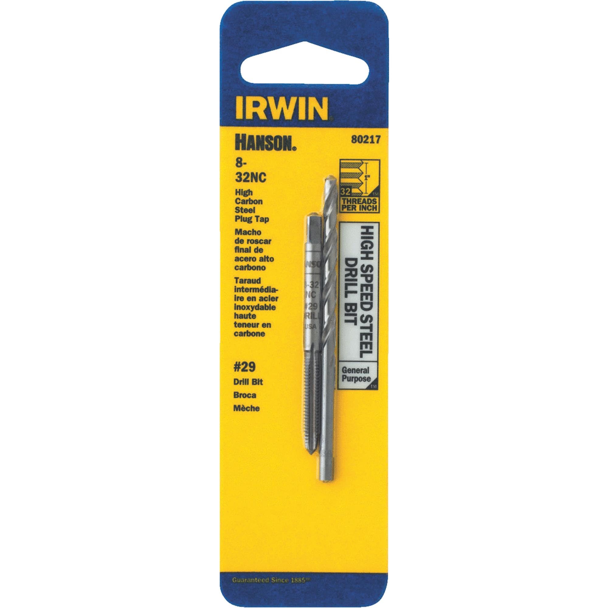 IRWIN Drill And Tap Set - No. 29 Drill Bit With 8-32 NC Tap For Threading