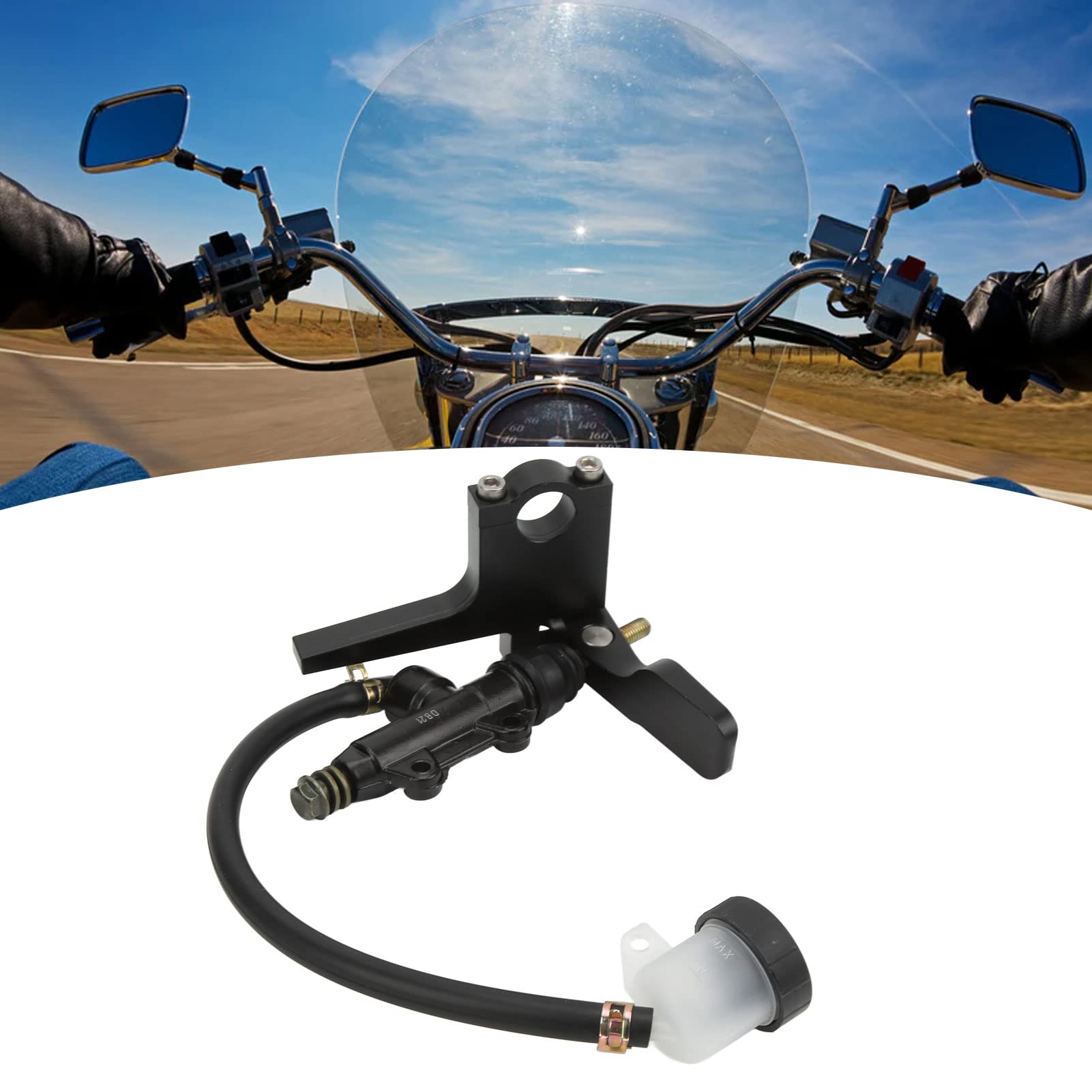 Maître-cylindre de Frein au Pouce de Moto, Maître-cylindre de Frein au Pouce, Pompe en Alliage d'aluminium Noir, Modification Universelle, Leviers de Sports Motorisés, Frein au