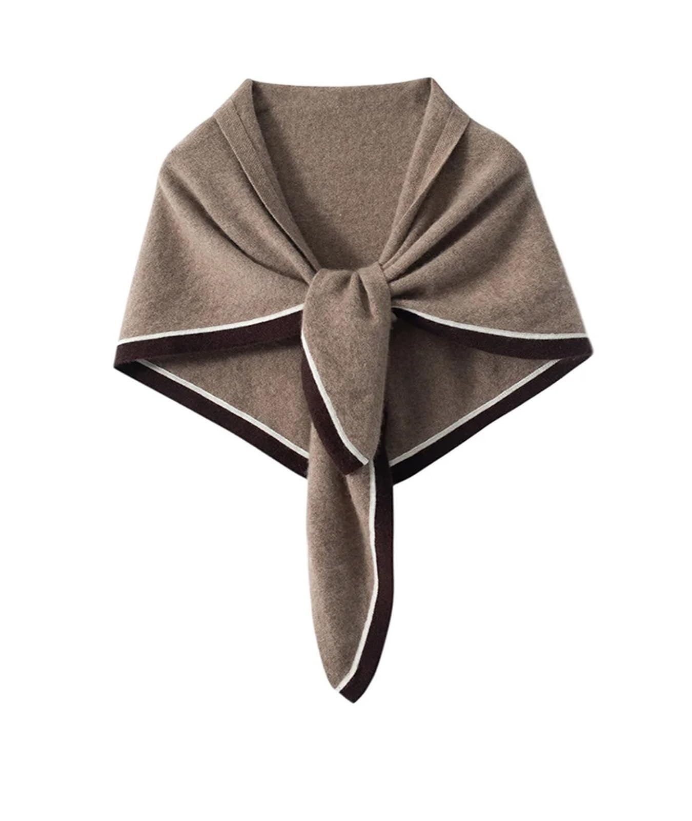 Chal de Punto Chal de Punto de Lana de Cachemira for Mujer, Chal con Cuello Falso, protección de Hombros con Aire Acondicionado for Verano, Bufanda Gruesa y cálida for Columna Cervical(Camel)