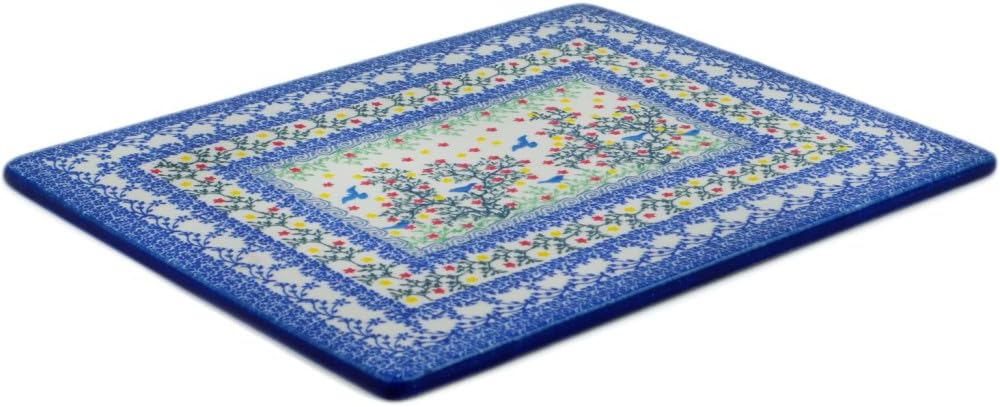 Polmedia Polish Pottery Cookie Sheet UNIKAT - Free Flock Pattern Handmade in Boleslawiec Poland by Ceramika Artystyczna + Certificate of Authenticity