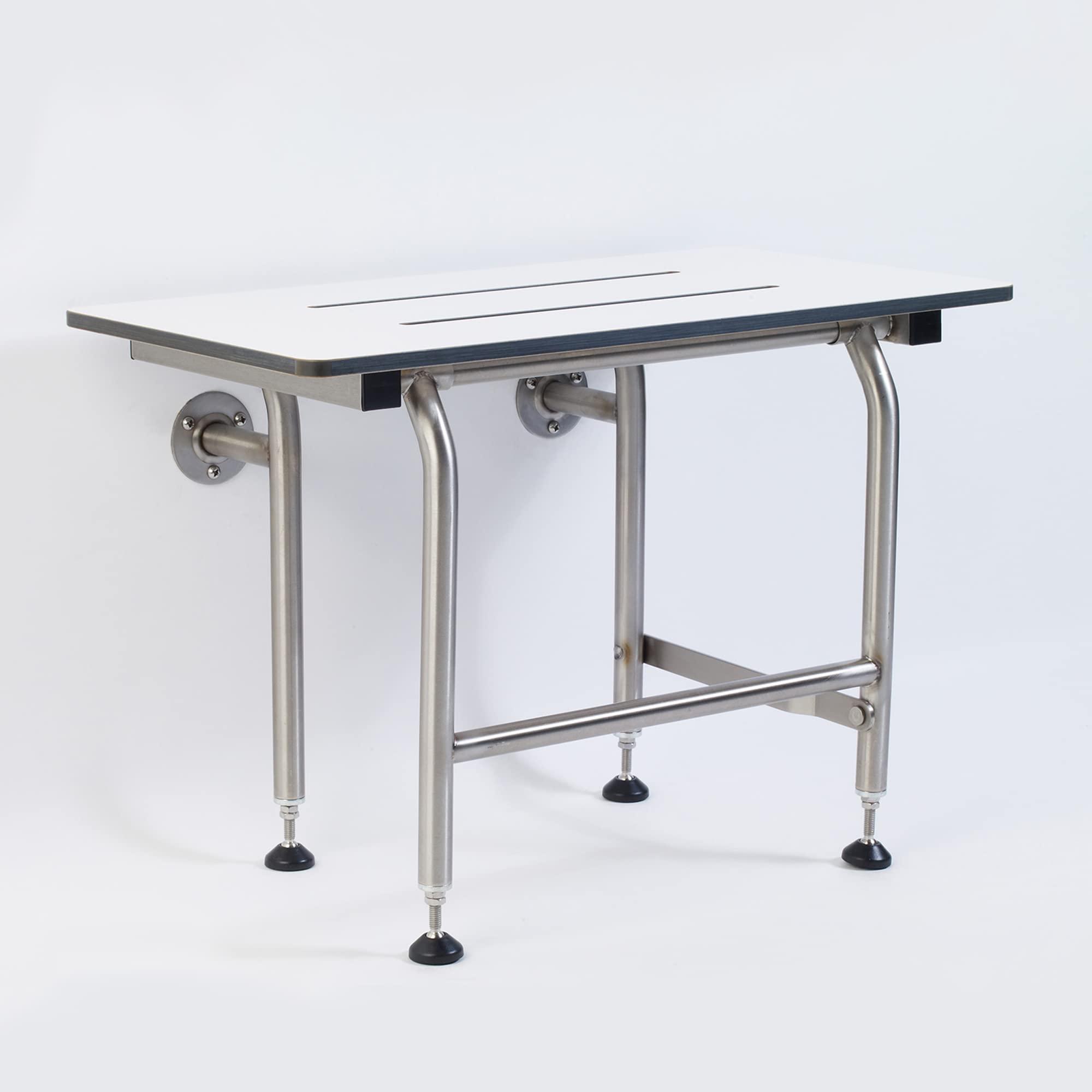 Buy GBS Fold Down Shower Seat with Legs Wall Folding Bathroom Bench