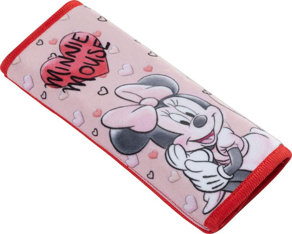 Correa de cinturón de coche rosa de Minnie Mouse, cierre de velcro