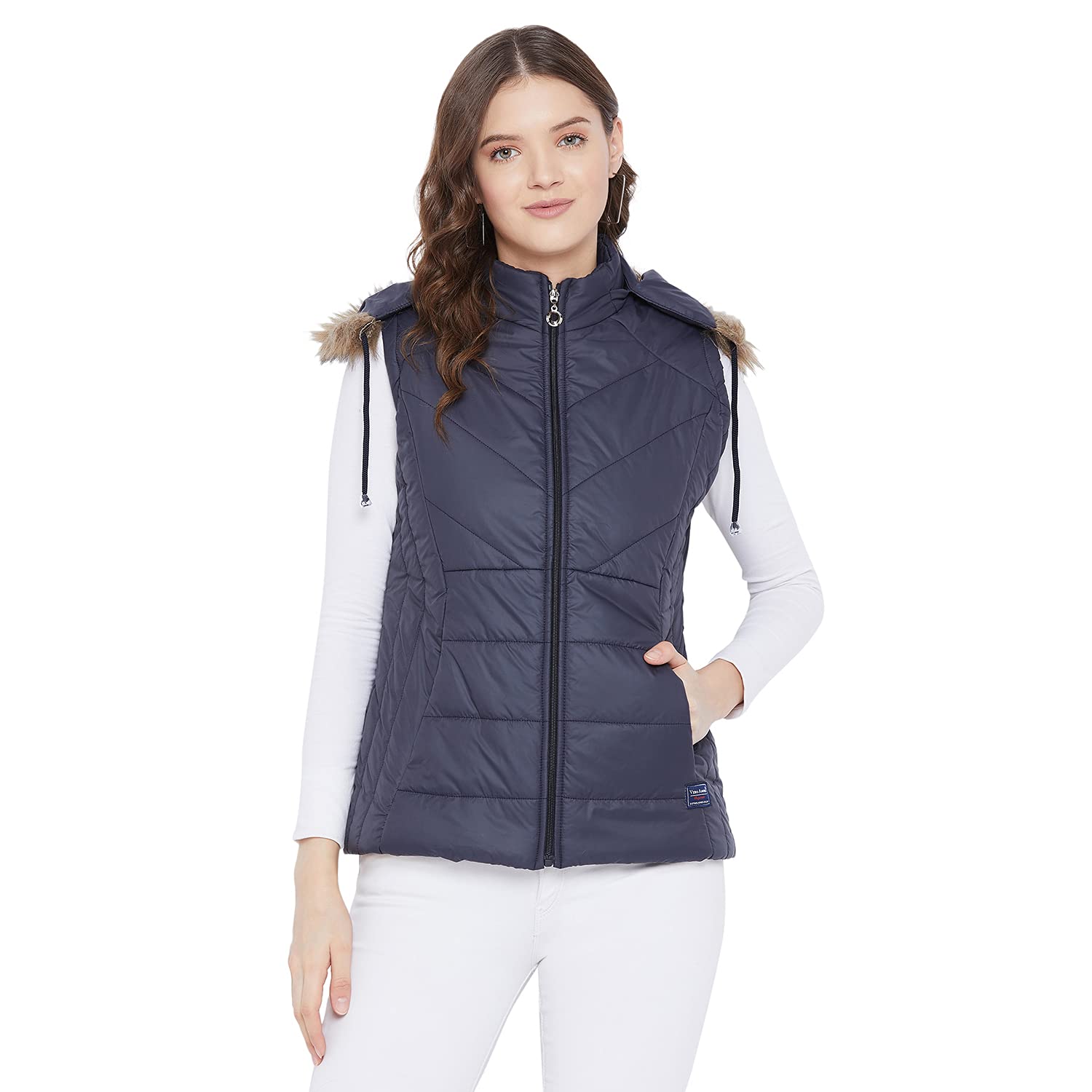 vero amore Women's Black winter wear Sleeveless solid parka Jacket-2179SL-picture-13