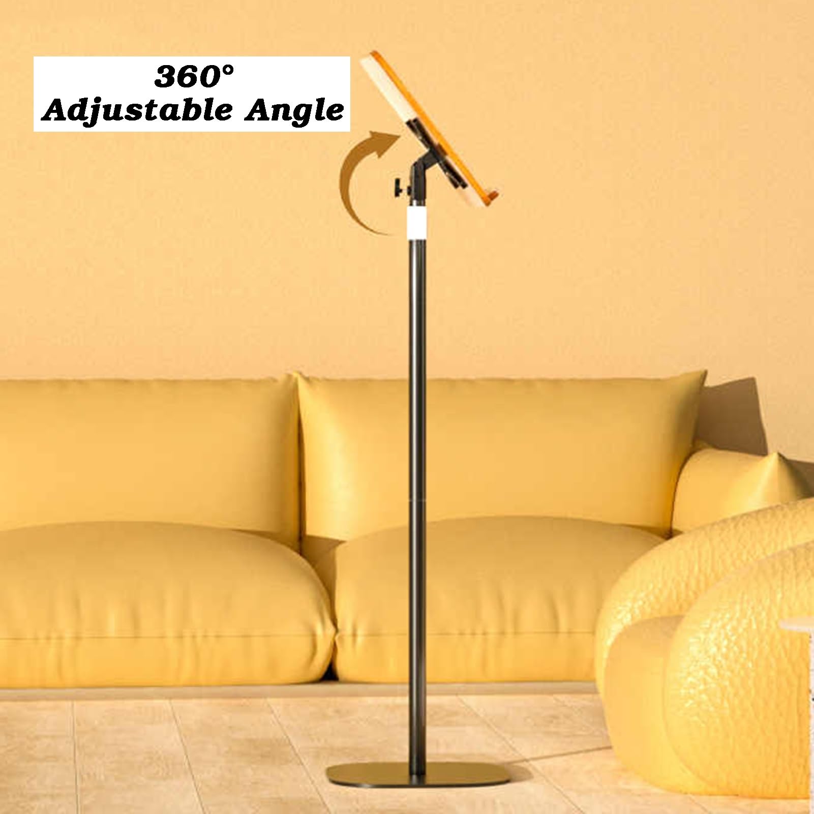 Leggio da Terra con fermapagine, Supporto per Libri da Comodino/Divano, Altezza Regolabile da 50 a 170 cm, per tavolette di spartiti Musicali (Bianco, 50-100 cm)