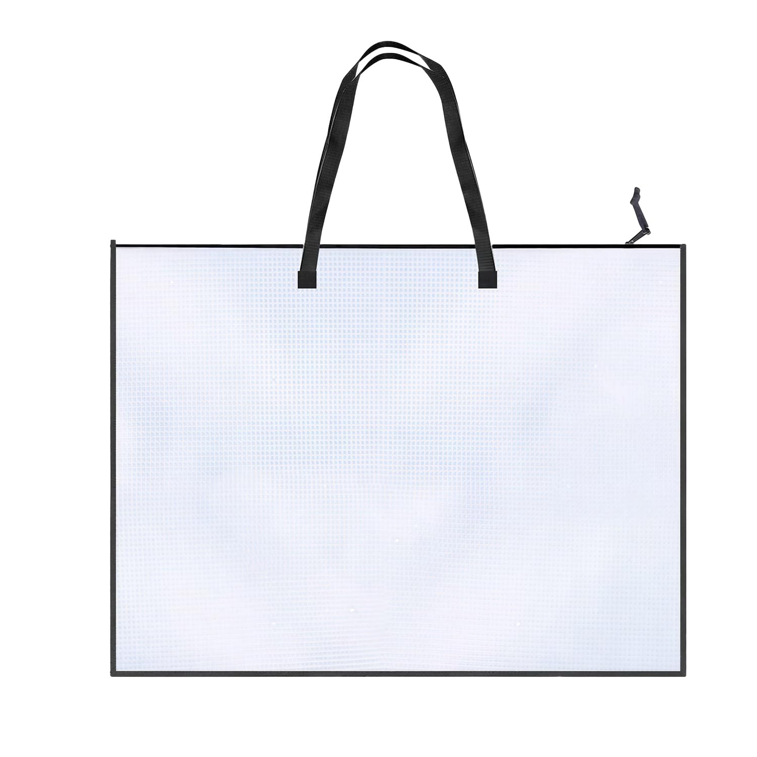 Tabanzhe Art Portfolio Bag A2 Folder – Large Waterproof Transparent Mesh Portfolio Case with Handle and Zipper, Clear Art Storage Organizer for Paintings, Posters, Artwork, Documents and School Files