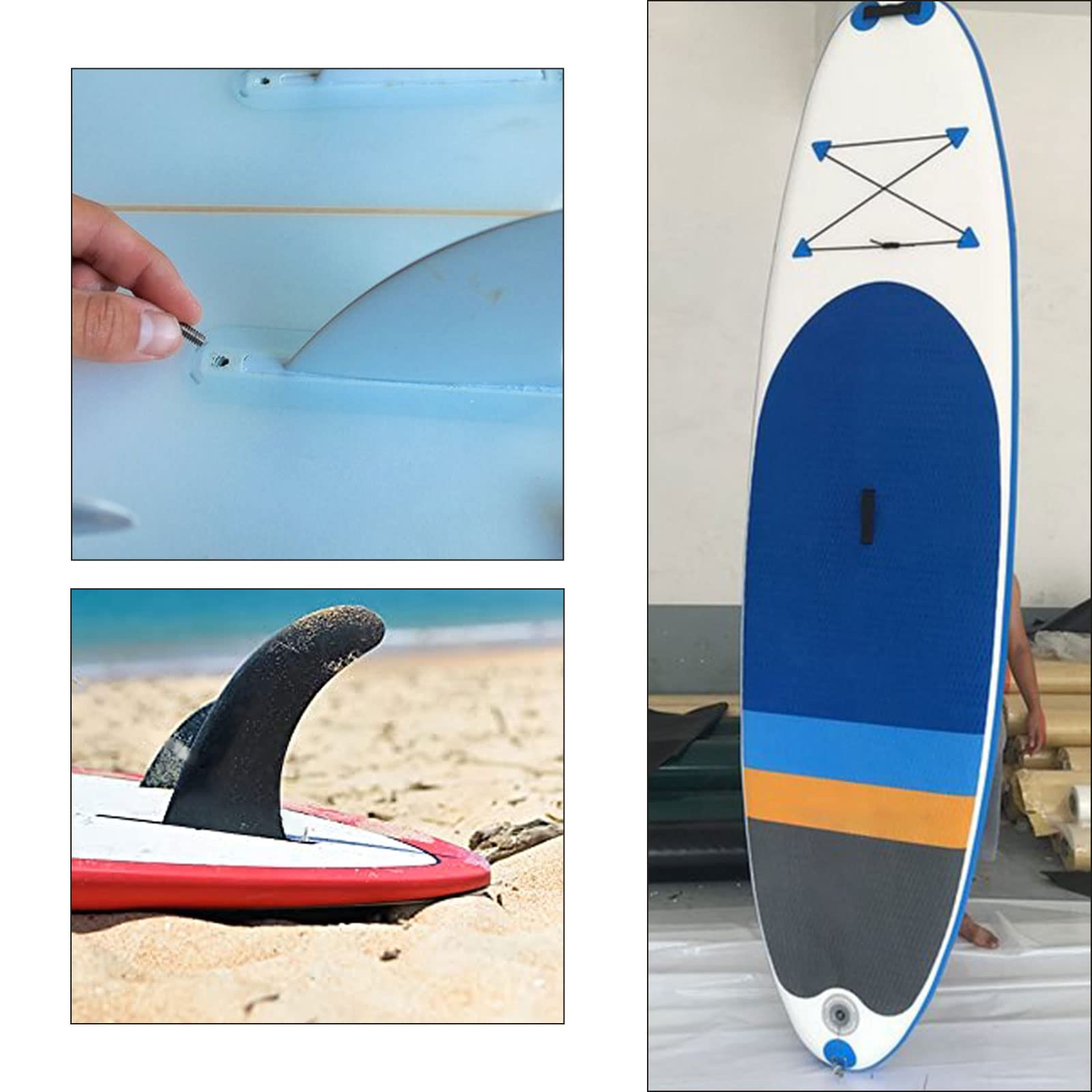 SUP 10 sztuk śrub do deski surfingowej, śruby płetwowe ze stali nierdzewnej, uniwersalne śruby do płetw surfingowych, akcesoria do płetw SUP, pojedynczej płetwy, longboardu, deski wiosłowej