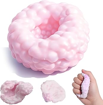 Crunchy Squishy Stress Ball, Crunchy Stress Ball with Beads, ASMR Smoothie Squeeze Toy, Anxiety Relief Fidget Ball for Adults & Kids, Party Favors and Employee GiftsPink