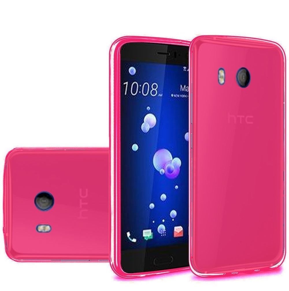 TPU Flexible Gel Skin Case Phone Cover for HTC U11 / HTC Ocean (Pink)
