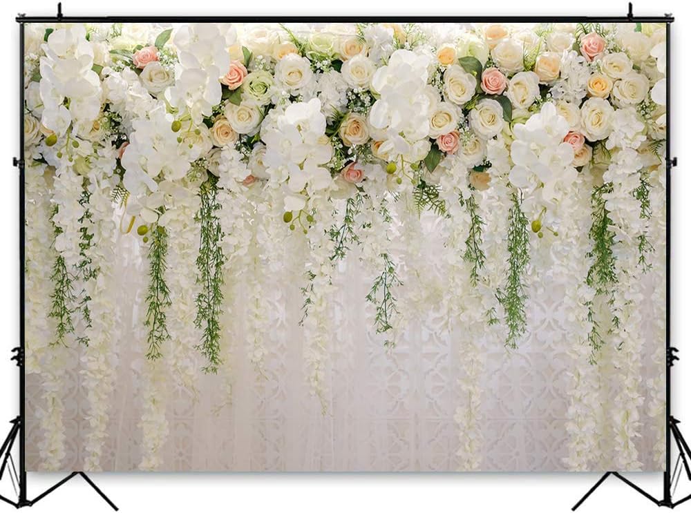 Avezano Bridal Shower Flower Backdrop for Photography 7x5ft Wedding Flowers Wall Photo Background Studio,Wisteria Rose Romantic Scenery Photography Backdrops Newborn Kids