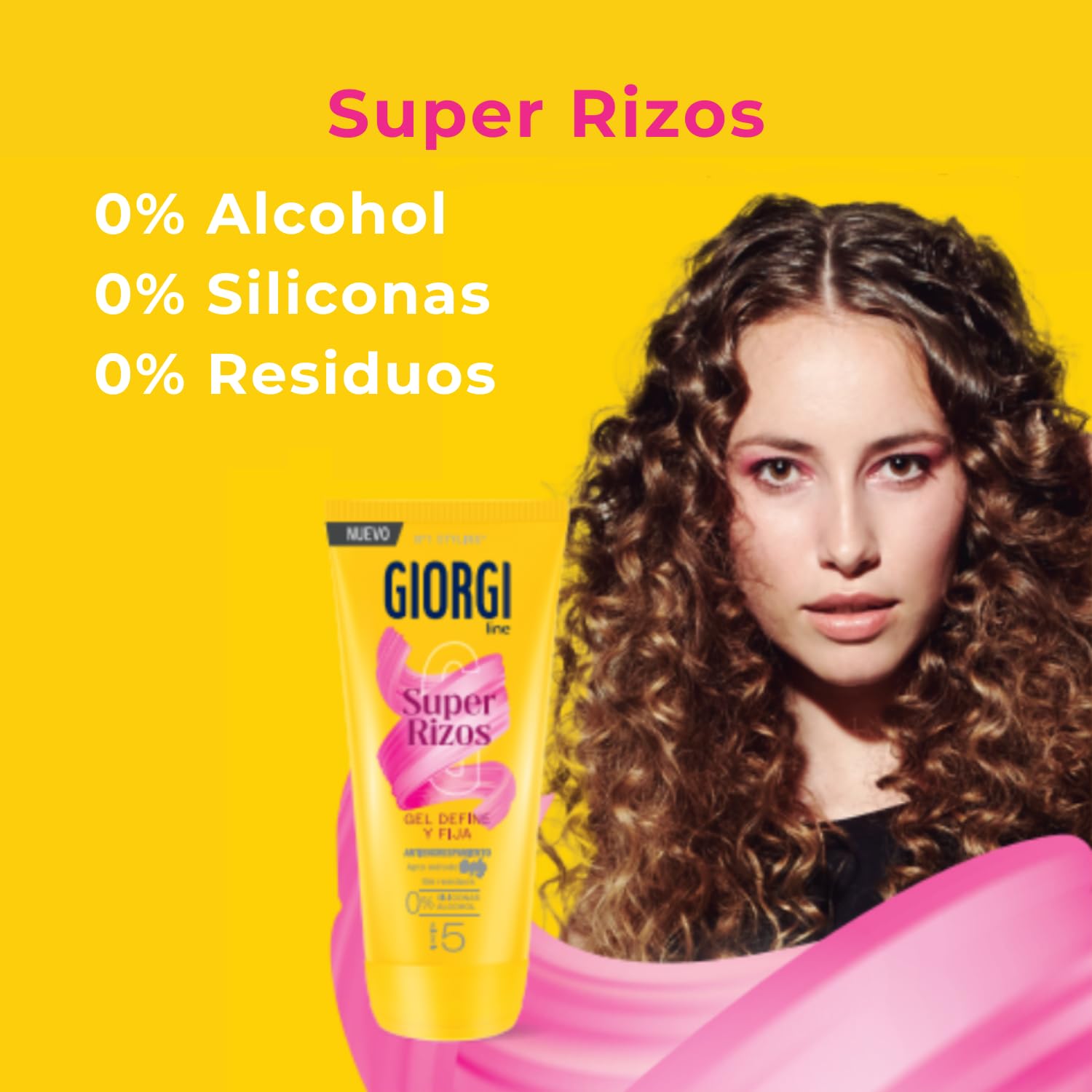 Giorgi Line Żelowa super loki z aloesem, żel definiujący odpowiedni dla metody Curly bez pozostałości 0% silikony 0% alkohol kontroluje kręcone i falowane włosy, utrwalanie 5-170 ml