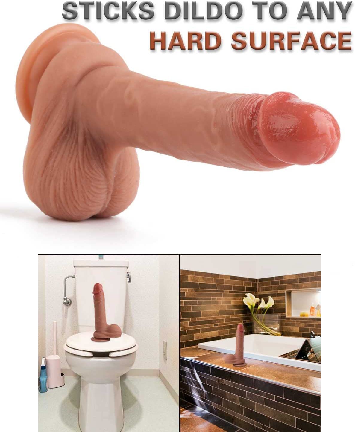 8.5 Inch Realistic Silicone Dildo Sex Toys For Women, Huge Dildos With