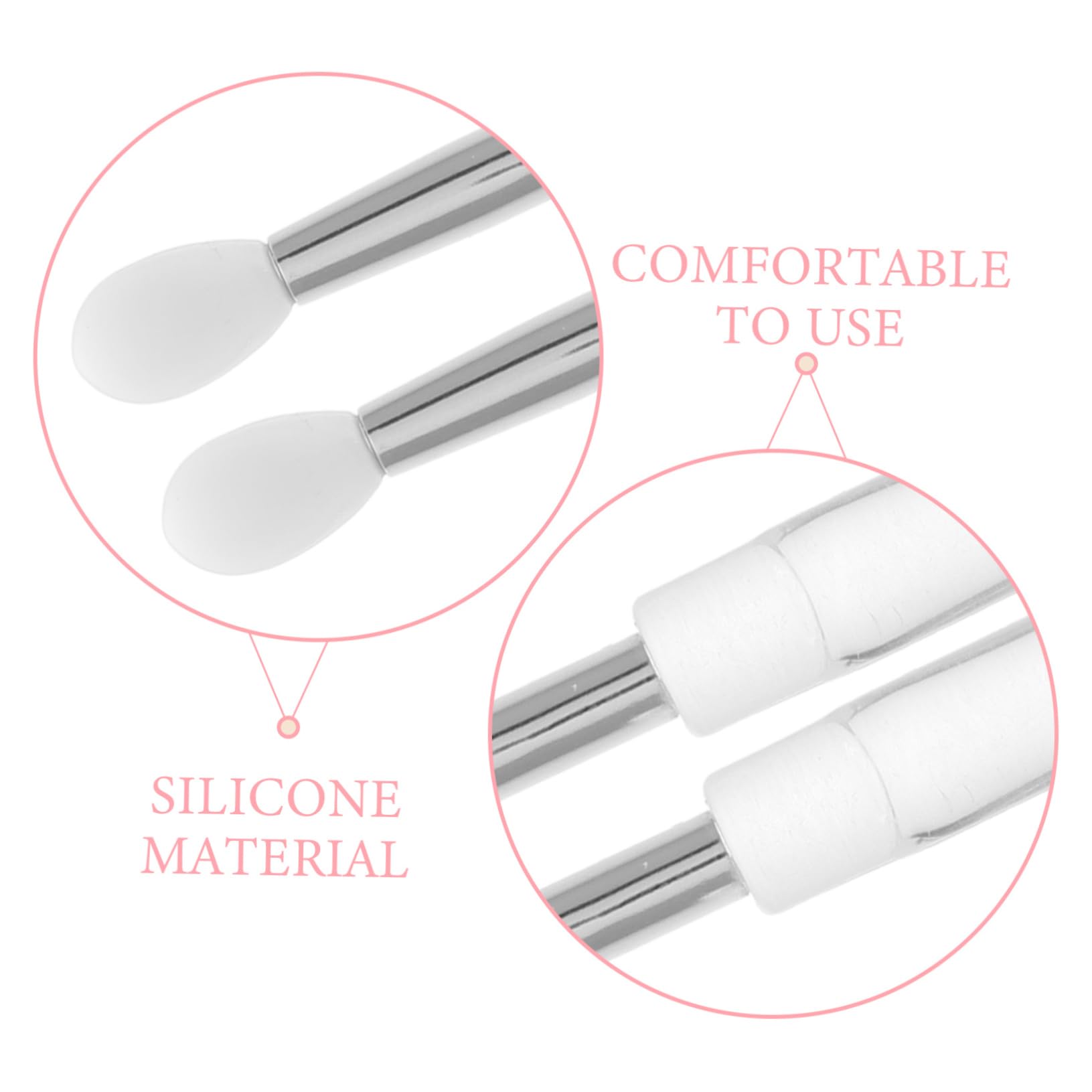 HAPINARY Lip Brush Applicator Set 10pcs Silicone Lip Makeup Exfoliator Portable Reusable Gentle Bristles Natural Blending