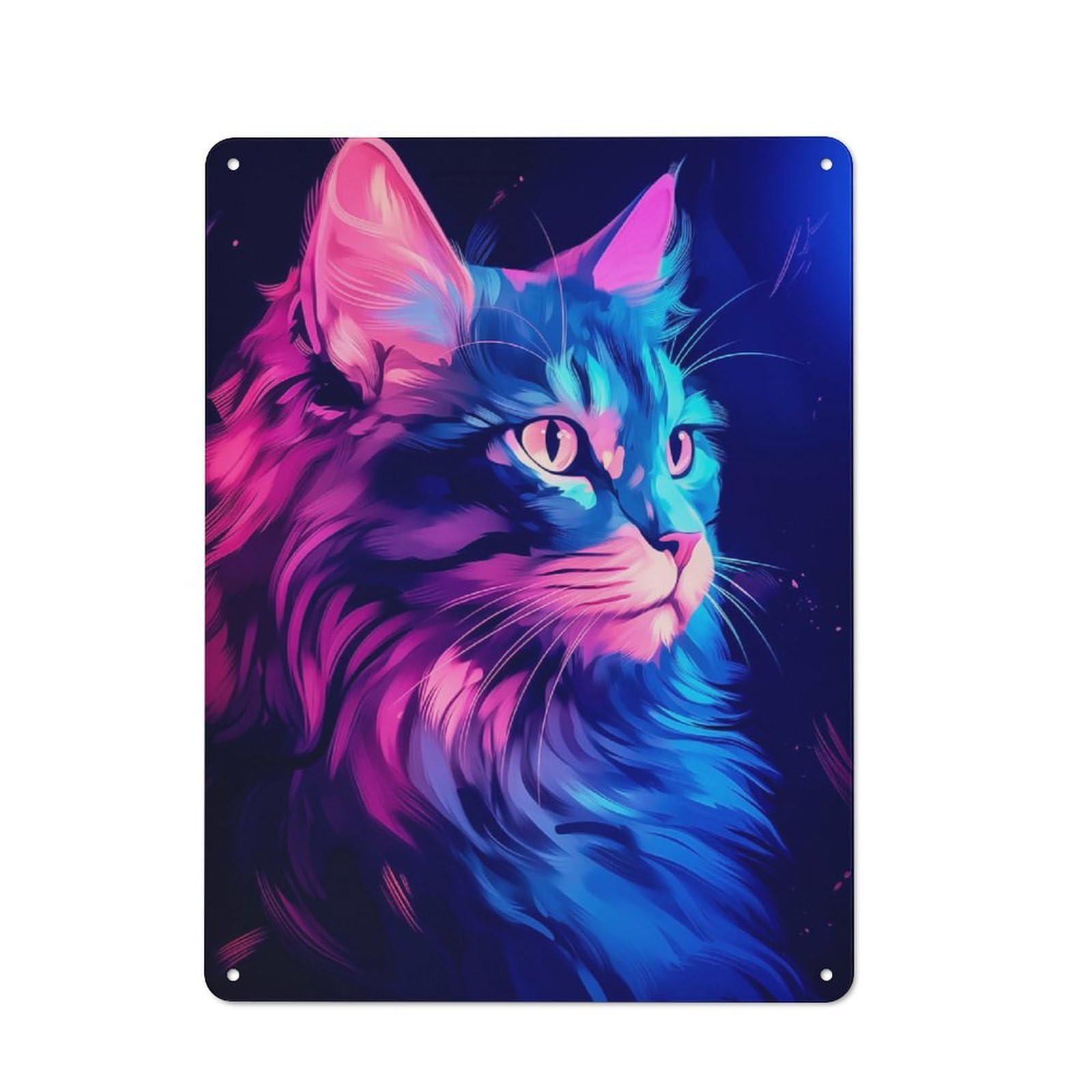 Junmoney Neon Whiskers Metal Plaque 40X30cm With For Home Bar Wall, Retro Decor, For Garage, Workshop And Man Cave Decoration