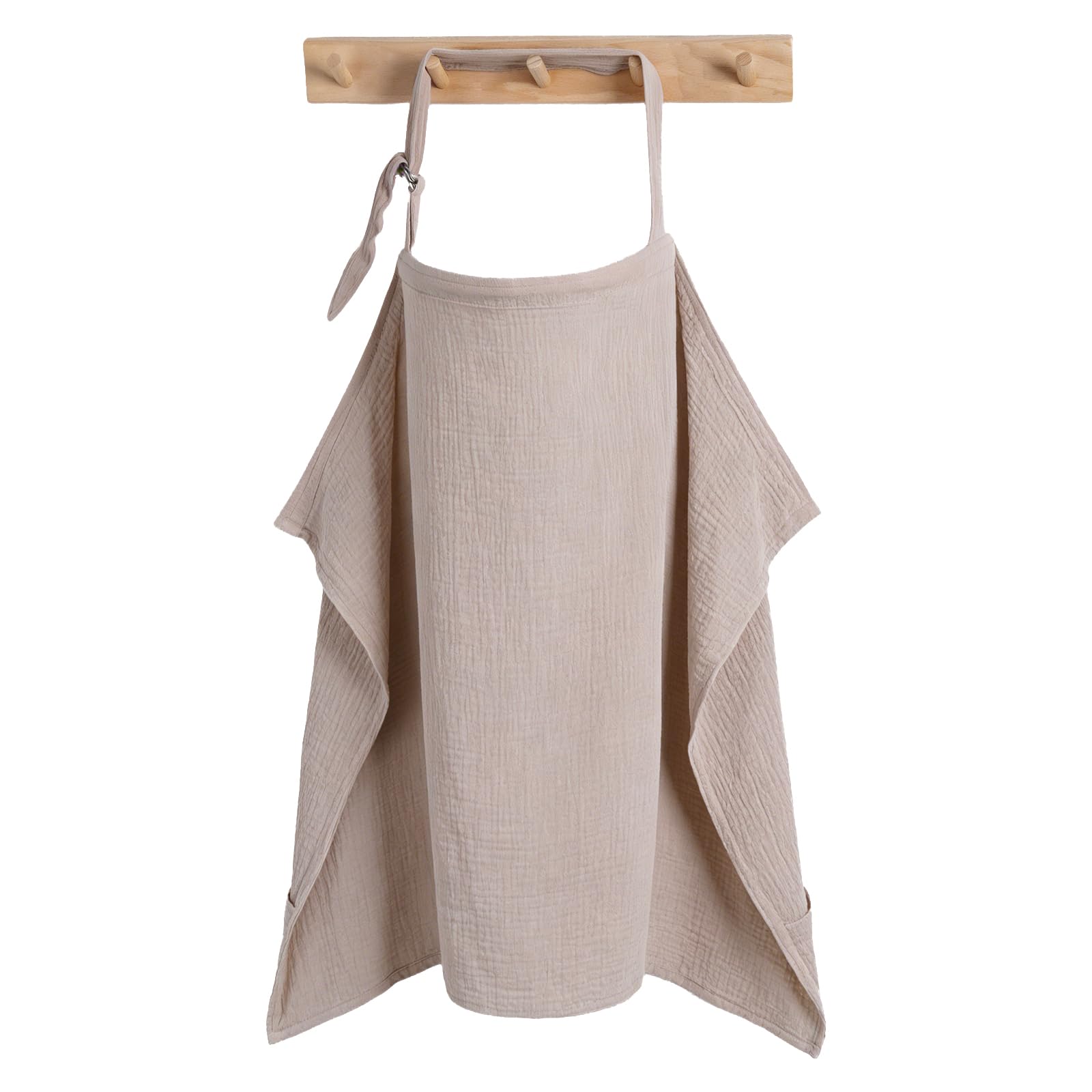 Blissful Diary Muslin Stilltuch für Stillende Frauen – Atmungsaktives Stillschal mit Bogenausschnitt, Praktisches Stilltuch für unterwegs, Sand