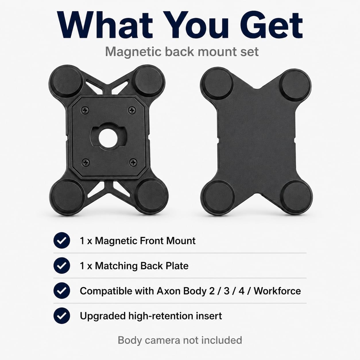 Axon Body Camera Mount for Axon Body 2/3/4/Workforce (Black, Magnetic) image 5