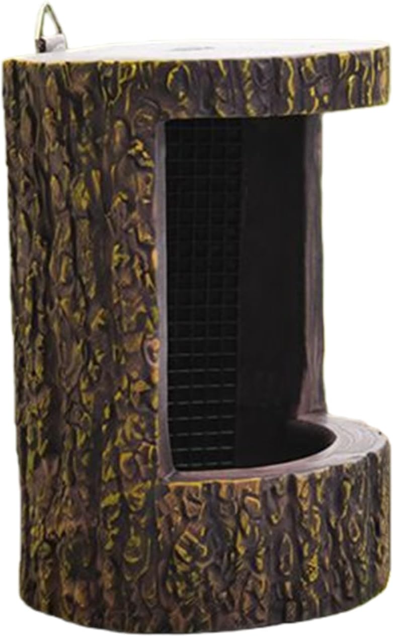 Generisch Reptilienfütterer und Futterstelle für Reptilien, hängender Futternapf mit tiefem Rand, Reptilienzubehör mit simuliertem Baumstumpf-Design und Haken – für Echsen, Bartagamen, Geckos, Frösche