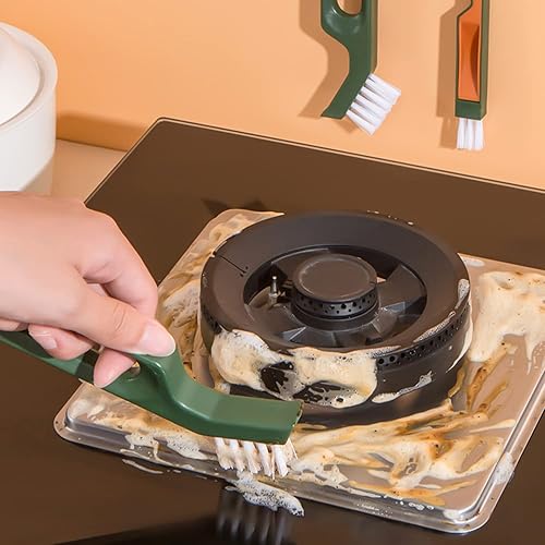 Miniatura 4 de Juego de cepillos de mano, herramientas de limpieza, cepillo de lechada con caja de almacenamiento de drenaje para puerta y ventana, persiana de