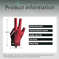 Vista 6 de Guante de Billar para Mano Izquierda, Guante de Billar, Guantes de Billar para Mano Izquierda de 3 Dedos, Guante Deportivo de Taco de Snooker Tallas