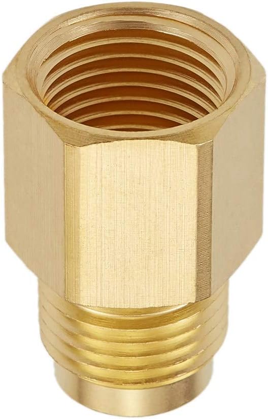 Litorange 2 PCS Brass Flare Tube Fitting Coupling Gas Adapter 3/8" Flare X 3/8" Female NPT Pipe Connector