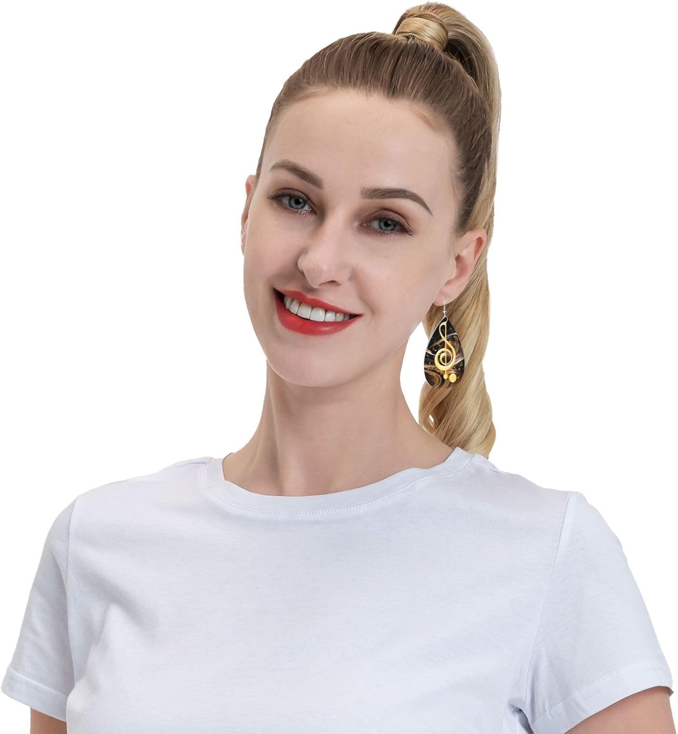 Leather Earrings for Women Teardrop Earring Dangle Drop Jewelry Accessories image 4