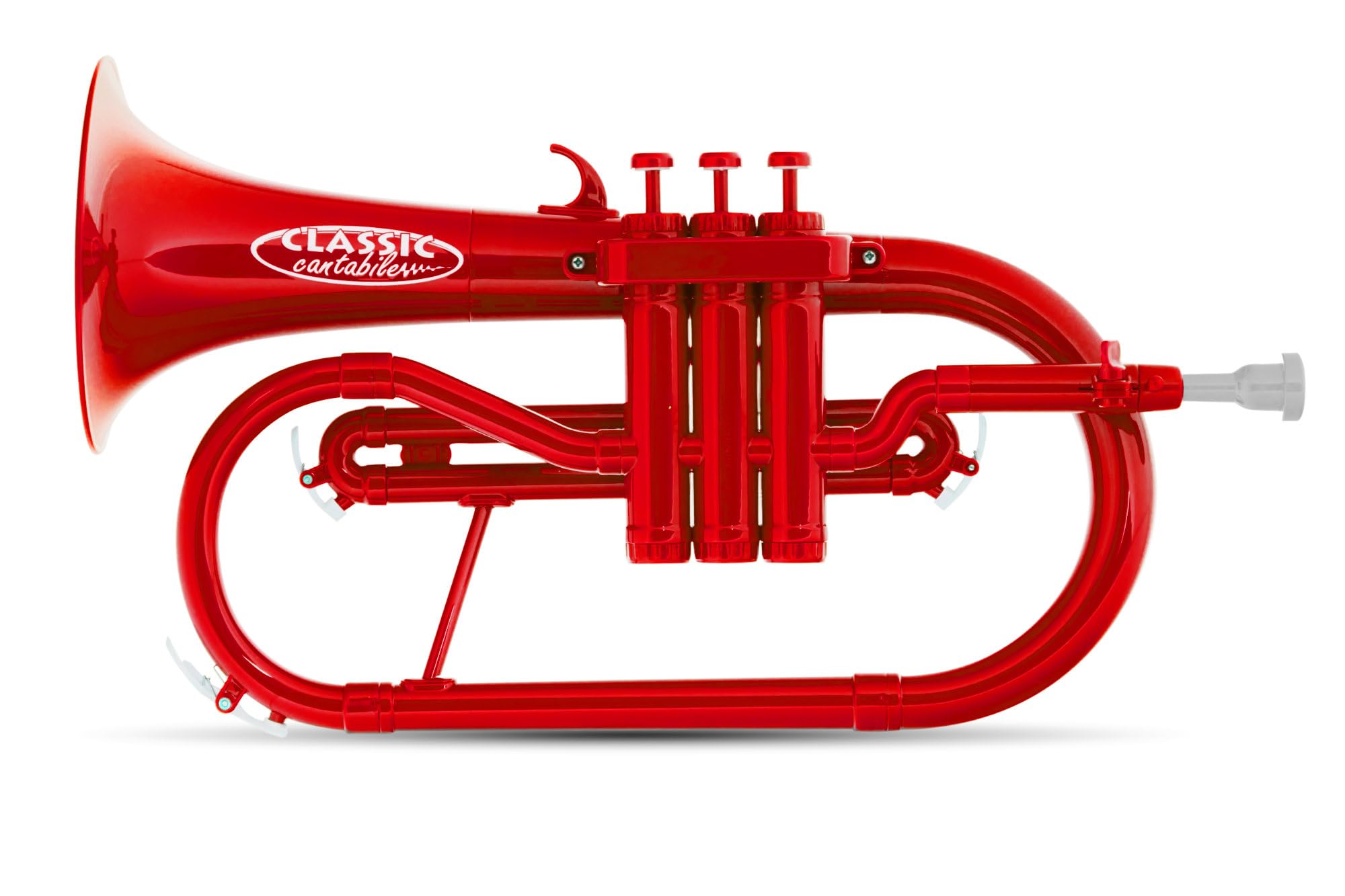 Classic Cantabile MardiBrass Bugle en ABS - Pistons Perinet - 600g léger - Perçage : 11,5 mm - avec embouchure et housse - rouge