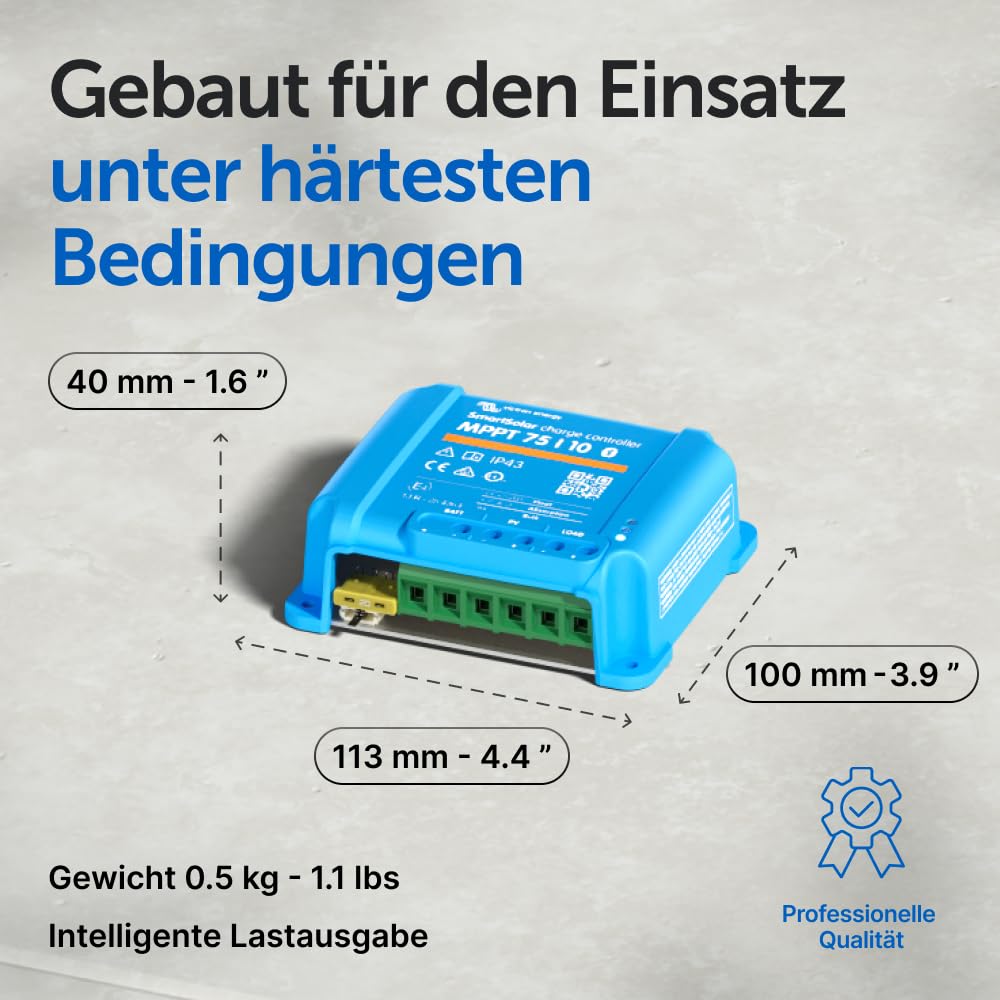 Victron Energy SmartSolar MPPT 75V 10 Amp 12/24-Volt Solar Laderegler (Bluetooth)
