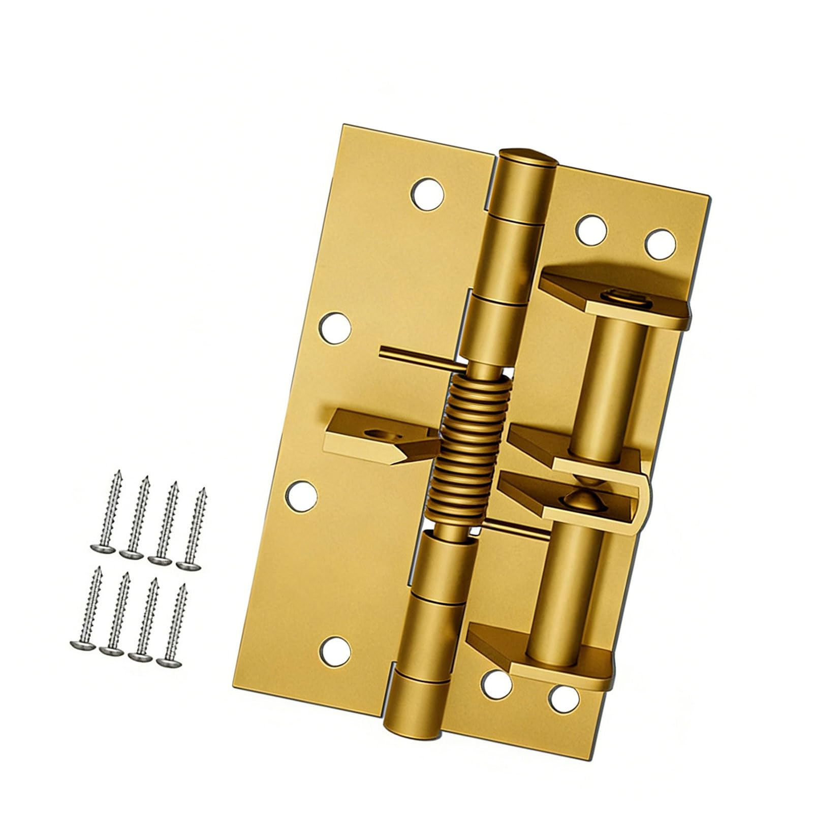 Hzbb Gold Auto Close Adjustable Spring Hinge Stainless Steel Quiet Mechanism For Cabinet Door Rustproof Steel Door Joint