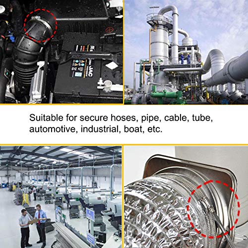 Eesteck 84-108 4 Inch (Diameter) Adjustable 304 Stainless Steel Duct Clamps Hose Clamp Pipe Clamp Air Ducting Clamp Worm Drive Hose Clamps (4Pcs thumb #6