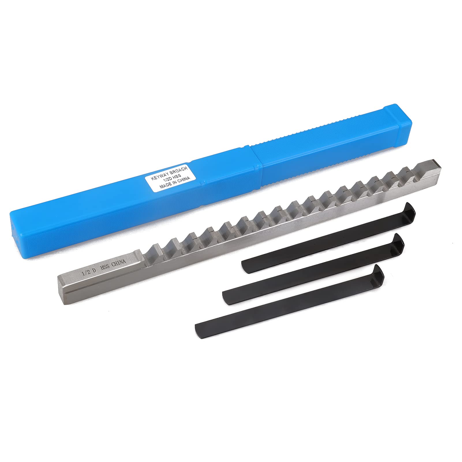 ICZW Keyway Broach HSS Keyway Cutting Tool for Lathe Inch Size Broaches with Shim (1/2